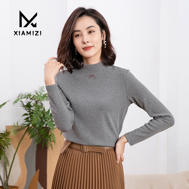 Autumn And Winter Half-high Collar Long-sleeved Bottoming Shirt For Women,Fashionable Mid-neck Sweater,Knitted Sweater,Thin Inner Top