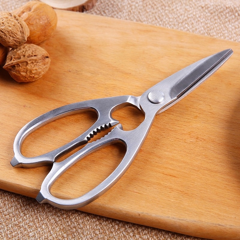 All-steel Kitchen Scissors Multi-function Household Chicken Bone Scissors304 Stainless Steel Household Strong Chicken Bone Scissors Barbecue Scissors