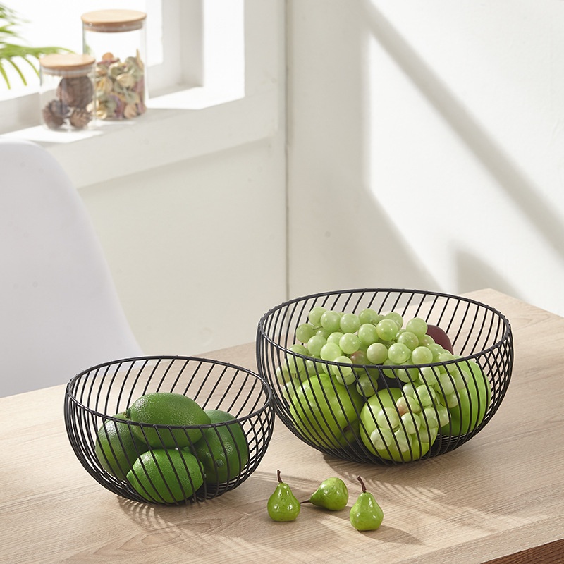 Nordic Iron Fruit Basket Creative Fruit Snack Storage Basket Home Desktop Metal Storage Basket