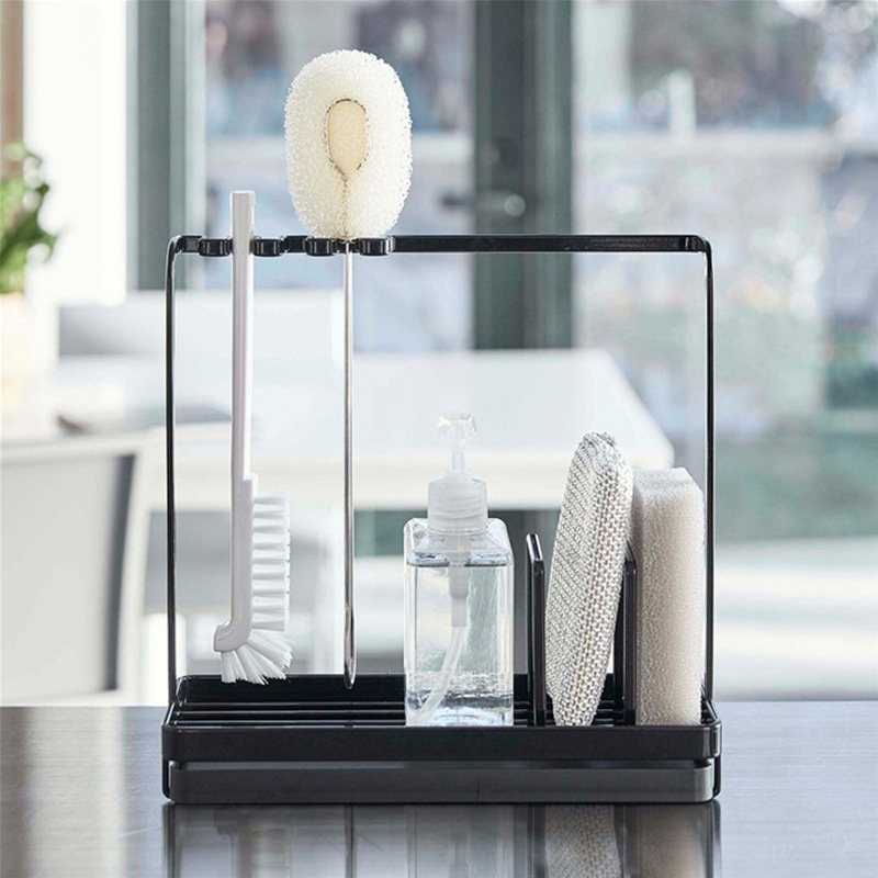 Multifunctional Drain Rack Stylish Simple Style Kitchen Countertop Sponge Brush Cleaning Supplies Hanging Basket