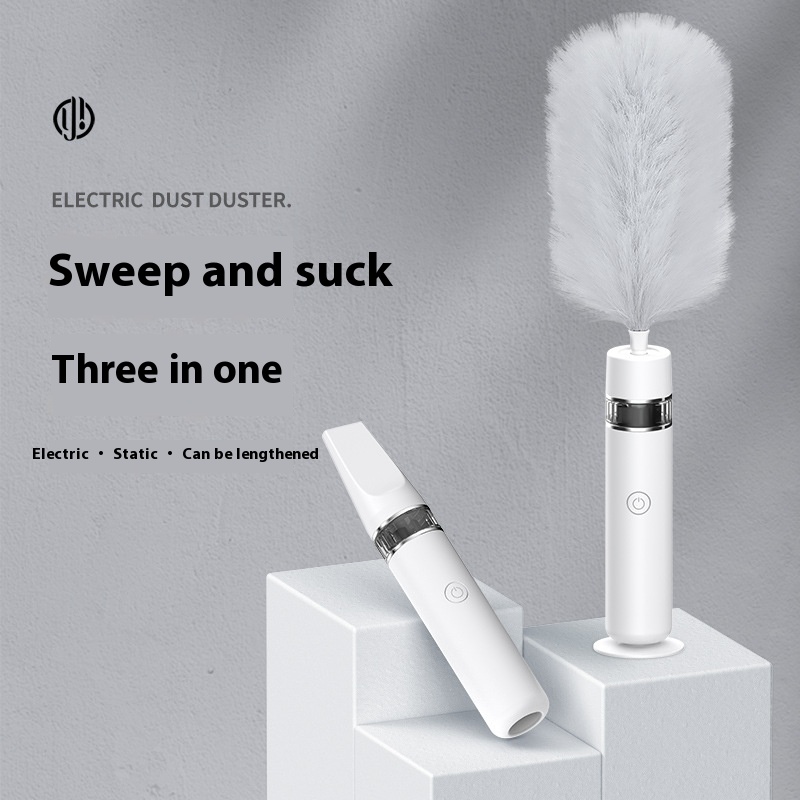 Electric Feather Duster Dust Collector Automatic Retractable Electrostatic Dust Duster Household Dust Sweeping Artifact Car Vacuum Cleaner