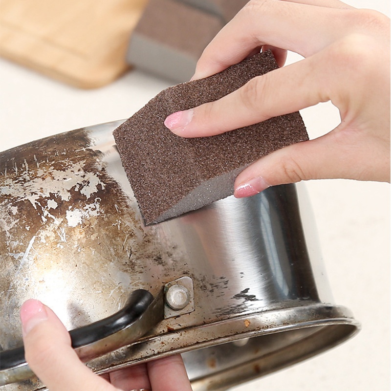Diamond Sponge To Wipe Dirt And Descaling Double-sided Thickened Pot Washing And Rust Removal Magic Scrub Bowl Kitchen Cleaning Sponge Brush