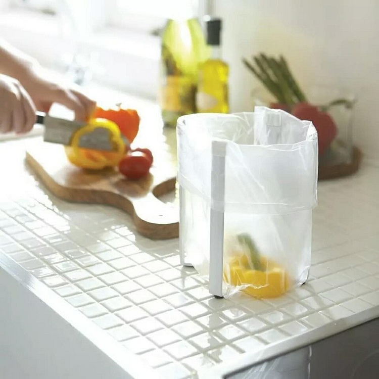 Japanese Kitchen Cup Storage Rack Home Storage Desktop Folding Trash Rack Iron Trash Rack