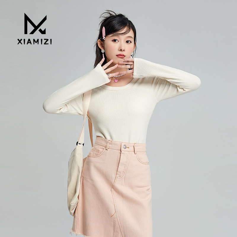 Women's Autumn And Winter Bottoming Shirt Long-sleeved Top Style All-match Solid Color Roun