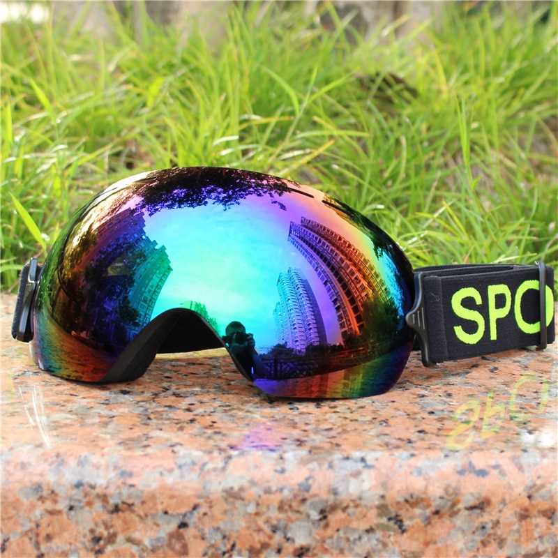 Ultra-light Large Spherical Single-layer Anti-fog Frameless Ski Goggles Card Myopia Ski Goggles Men And Women