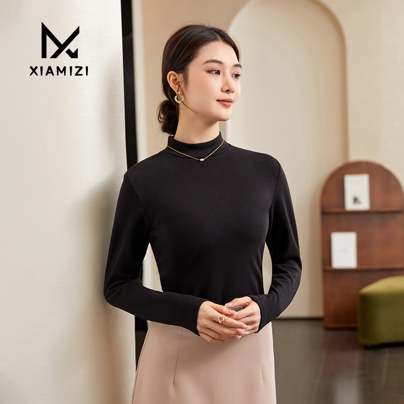 Women's Bottoming Shirt Autumn And Winter Half-high Collar Knitted Sweater Thin Long-sleeved Slim Fit Inner Sweater Hot Girl Top