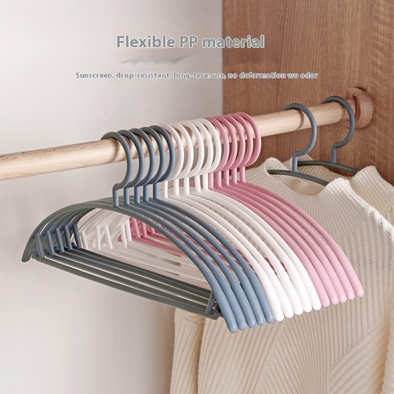 10 Traceless Non-slip Clothes Hangers Plastic Clothes Hangers Semicircular Widened Household Clothes Drying Hangers Dry And Wet Clothes Hangers
