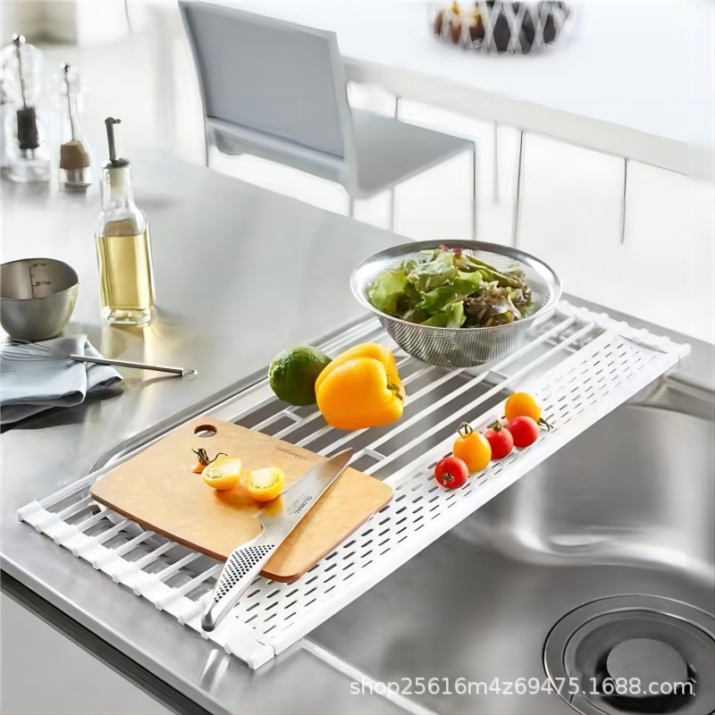 Folding Sink Kitchen Drain Rack Foldable Drain Rack Vegetable Bowl And Dish Rack