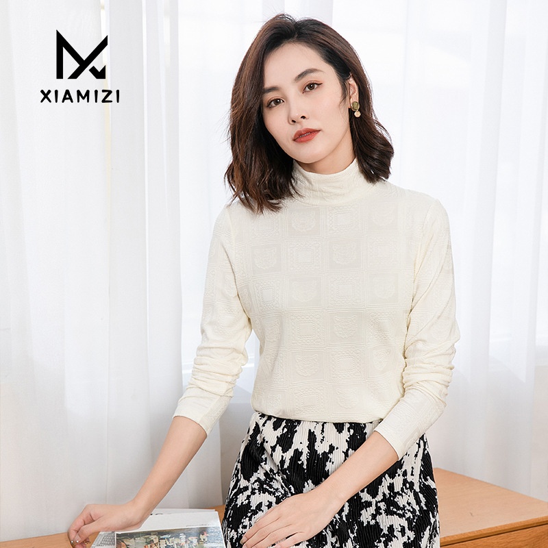 Half-high Collar Knitted Bottoming Shirt For Women Spring,Autumn And Winter,Fashionable Inner Wear And Outer Wear,Long-sleeved Mid-collar Slim Sweater