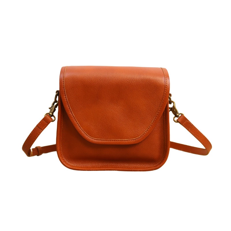 Handmade Imported Top Layer Cowhide Vegetable Tanned Leather Messenger Bag Literary Retro French And Japanese Style Vintage Saddle Bag