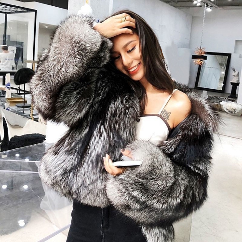 Women's Fur Coat Short Fashion Faux Fox Fur Whole Fur Coat Autumn And Winter Casual Women's Jacket