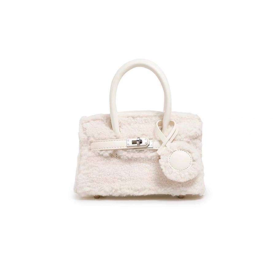 Versatile Niche Lamb Wool Platinum Autumn And Winter Handbag Crossbody Bag Simple And Versatile