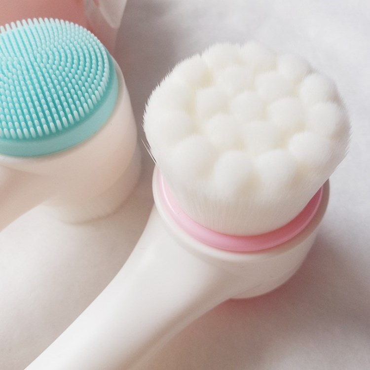 Manual Double-sided Face Wash Brush3 DSilicone Cleansing Brush Soft Fiber Hair Face Washtrument Massage Brush Face Wash Artifact