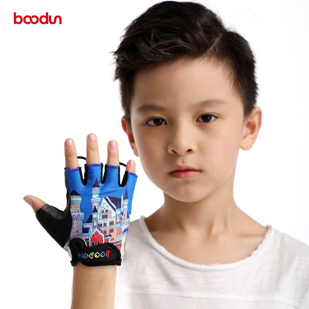 BOODUN/Bodon Direct Anti-slip Wear-resistant Balance Bike Gloves Breathable Half-finger Children's Cycling Gloves
