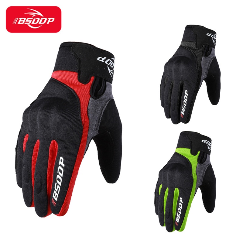 SMotorcycle Full Finger Gloves Men's Motorcycle Electric Vehicle Gloves Women's Summer Breathable Anti-fall Anti-slip