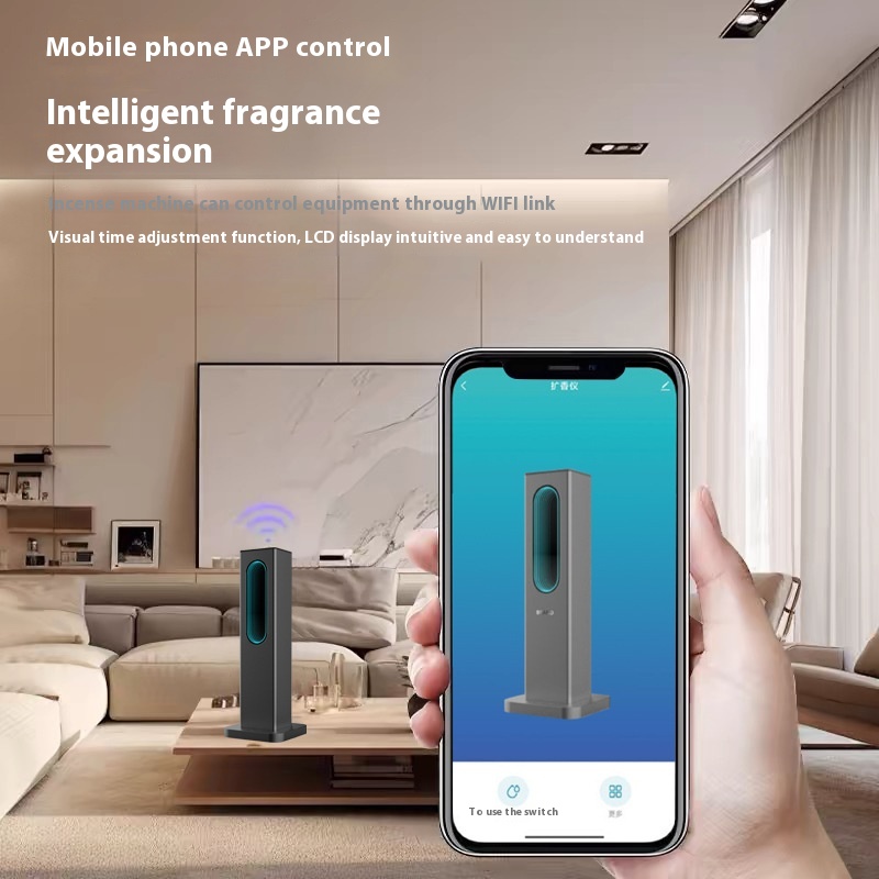 Smart APPControlled Pure Essential Oil Aromatherapy Machine Desktop Aluminum Alloy Two-fluid Aroma Diffuser Column Type Depth Of Field Aromatherapy Machine