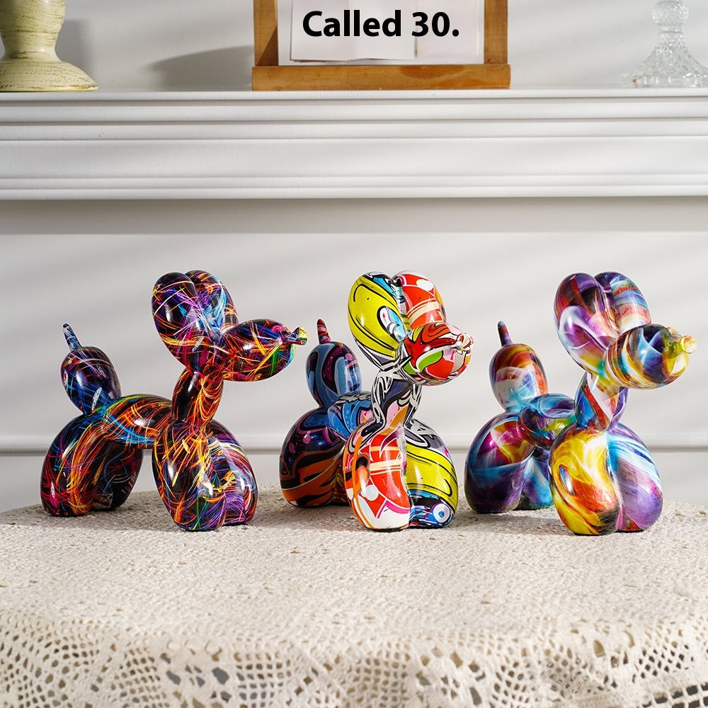 Nordic Colorful Graffiti Balloon Dog Resin Crafts Home Living Room Wine Cabinet TVCabinet Porch Decorations