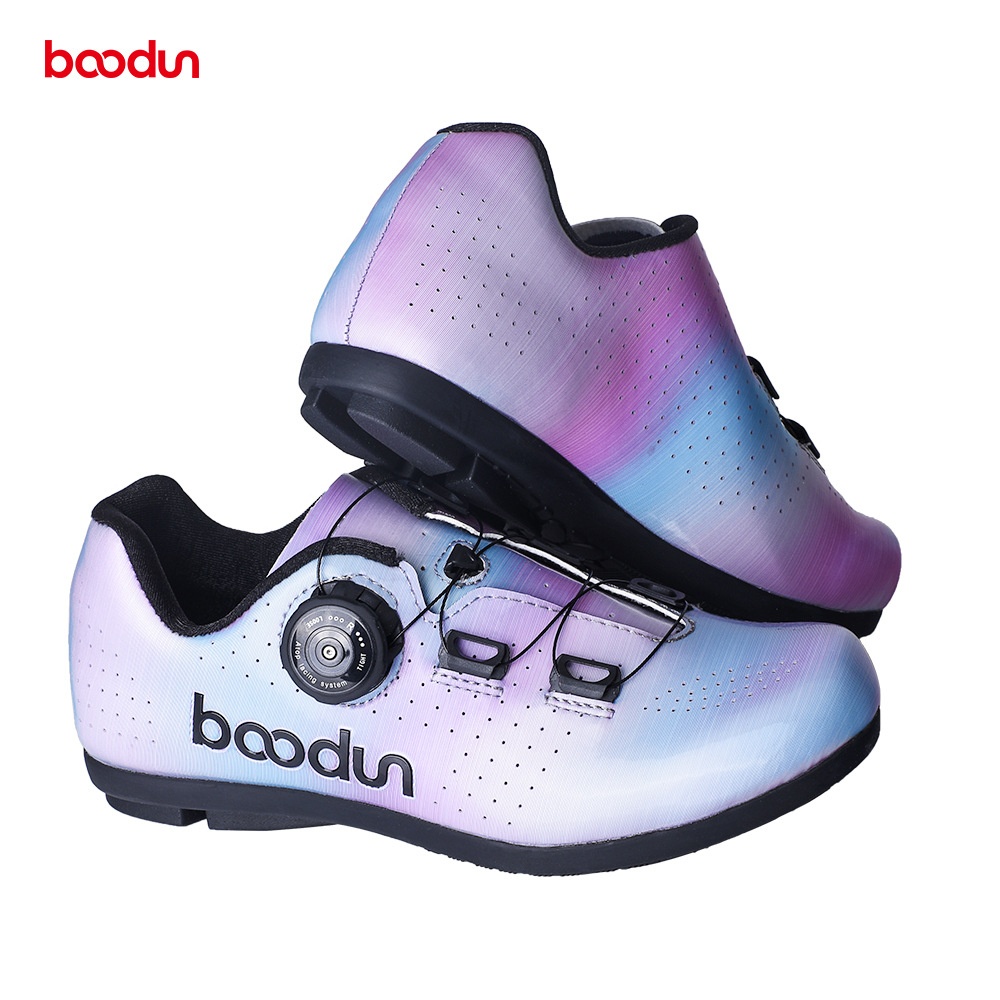 BOODUN/Boton Women's Non-locking Cycling Shoes Colorful Upper Nylon Outsole Bicycle Shoes