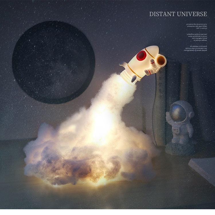 Rocket Lamp DIYKit:Small Night Light,Decorative Ornament,Space Astronaut Theme,-Style Ambient Bedside Lamp