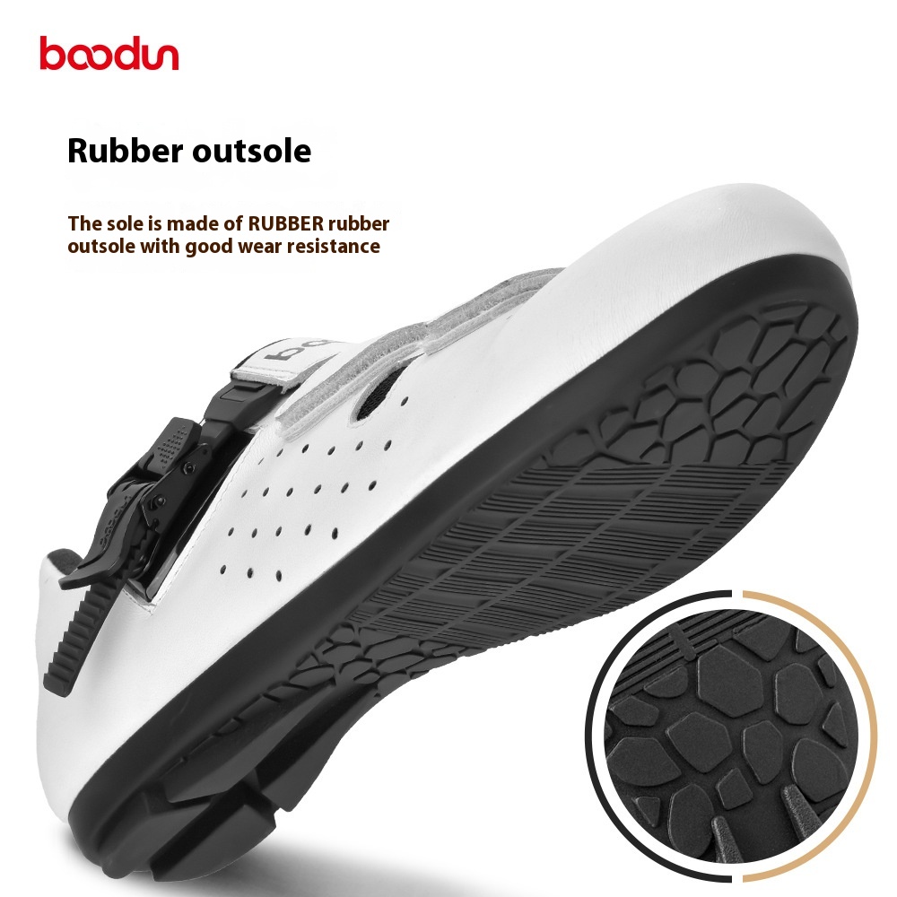 Boodun Lock-free Cycling Shoes Outdoor Cycling Sports Cycling Equipment Genuine Leather Breathable Cycling Shoes