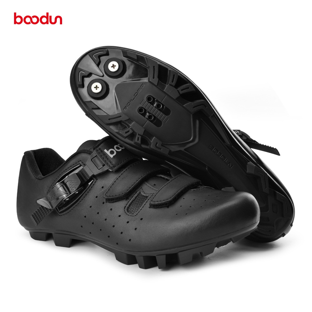 BOODUN/Boton Genuine Leather Cycling Shoes Outdoor Sports Breathable Non-slip Mountain Road Lock Shoes