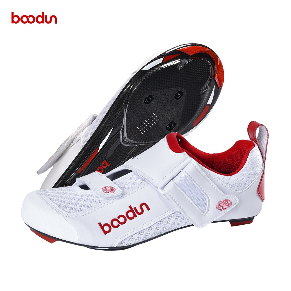 BOODUN/Bodon Carbon Fiber Sole Cycling Shoes Mesh Breathable Upper Triathlon Cycling Lock Shoes