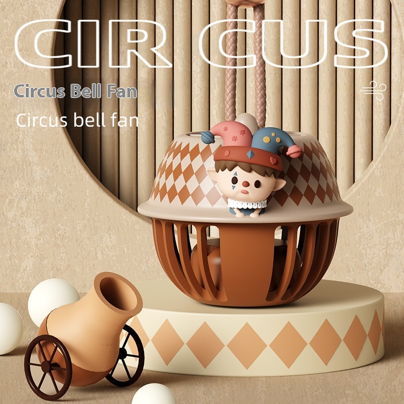 Circus Bell Fany Circus Turbine Neck Hanging Small Fan USBRechargeable Electric Fan
