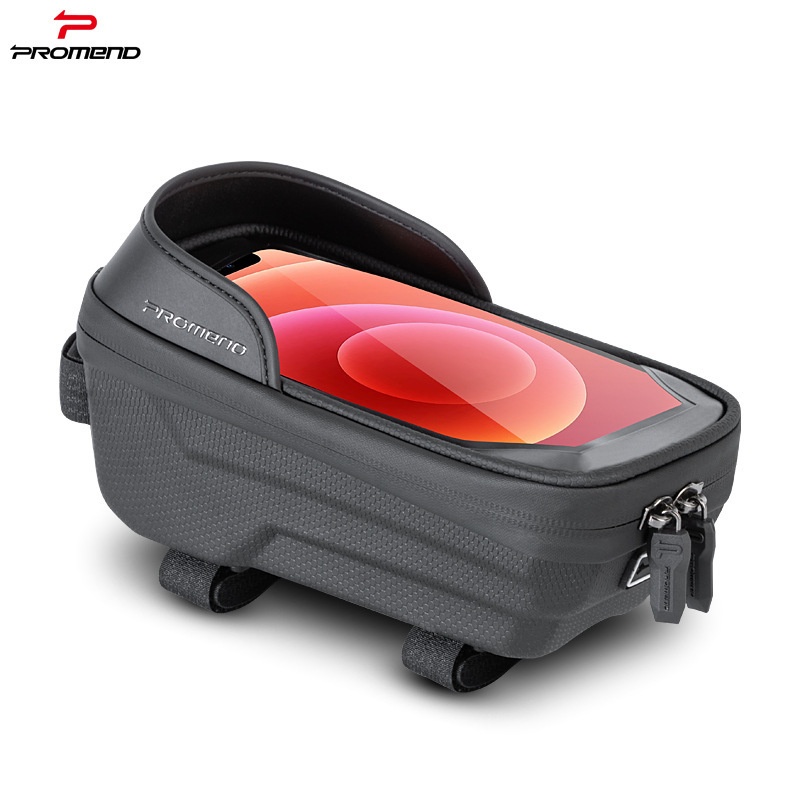 PROMENDBicycle Bag PULeather Touch Screen Sunshade Mobile Phone Navigation Hard Shell Top Tube Cycling Equipment Storage Bag