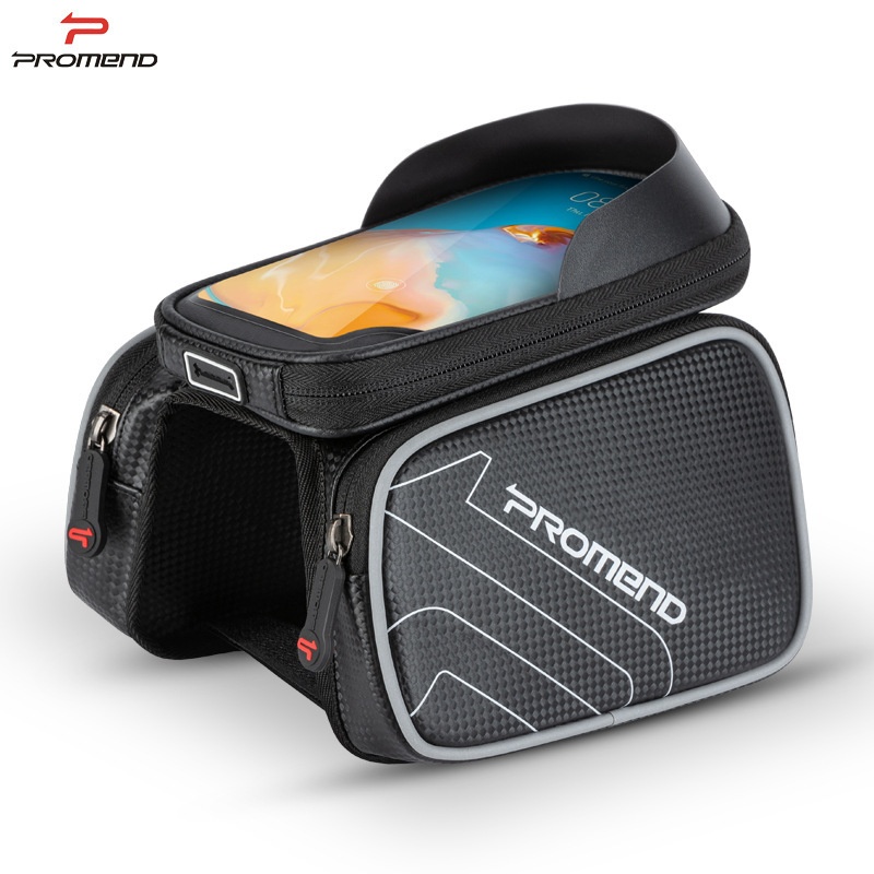 PROMENDBicycle Front Beam Saddle Bag E36 Upper Tube Rainproof Touch Screen Mobile Phone Bag Mountain Bike Storage Bag
