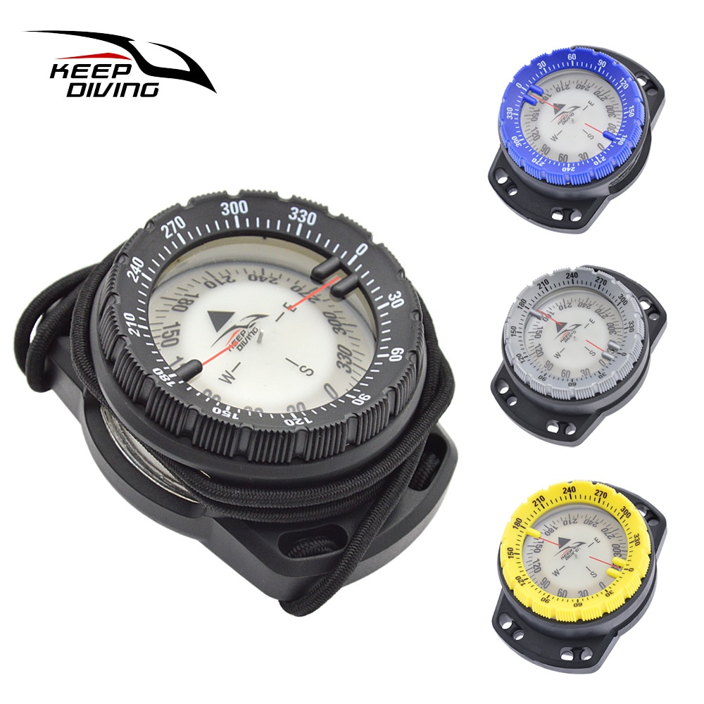 Scuba Diving Strong Magnetic50m Elastic Rope Compass Underwater Luminous Compass Waterproof Compass CP-992