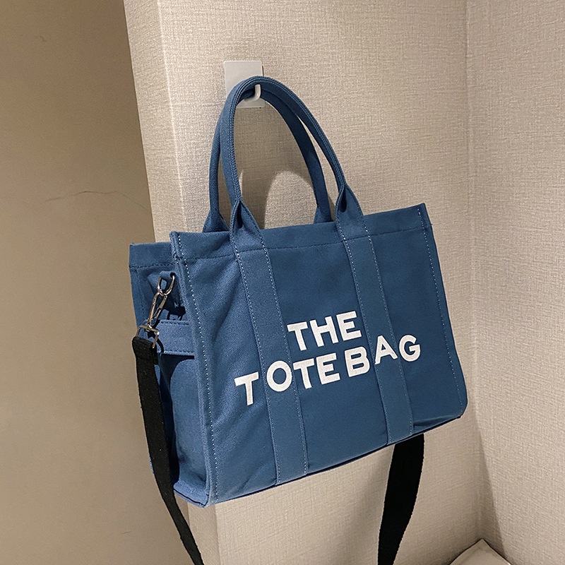 BULAIDAICanvas Hand-held Tote Bag Female Canvas Printed Letter Shoulder Messenger Bag