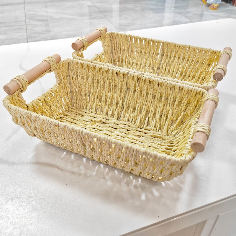 Modern Style Multifunctional Woven Desktop Sundries Storage Basket Home Easter Egg Basket Snack Storage Basket