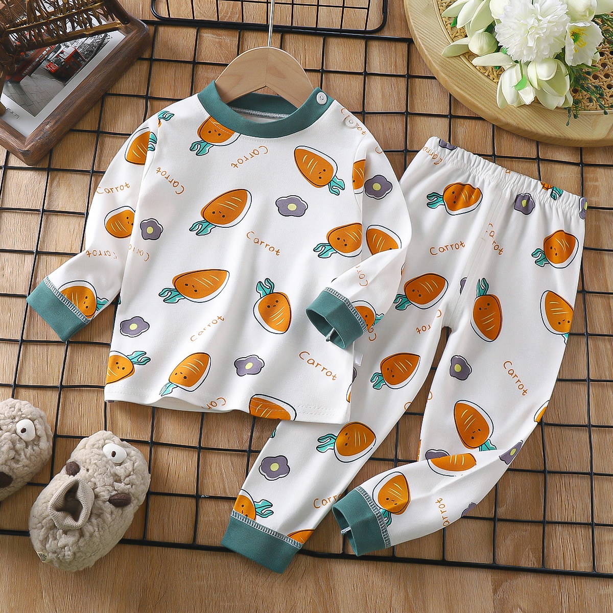 Children's Autumn And Winter Underwear Suits Pure Cotton Boys And Girls Autumn Clothes Autumn Pants Baby Baby Cotton Warm Long-sleeved Pajamas