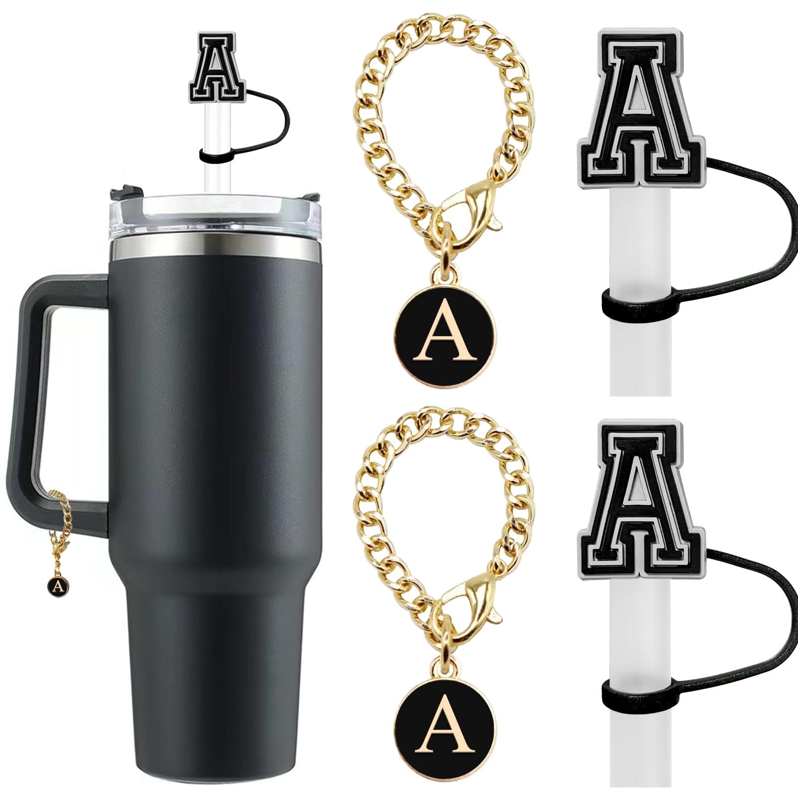 Hot Hot Stanley Cup Letter Pendant Straw Dust Cap Charm Accessories4 PCSSuit