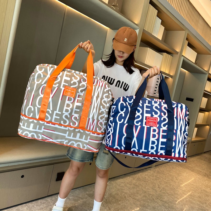 Large Capacity Travel Bag For Women,Oversized Business Trip Handbag,Travel Luggage Bag With Letter Print,Training And Fitness Bag