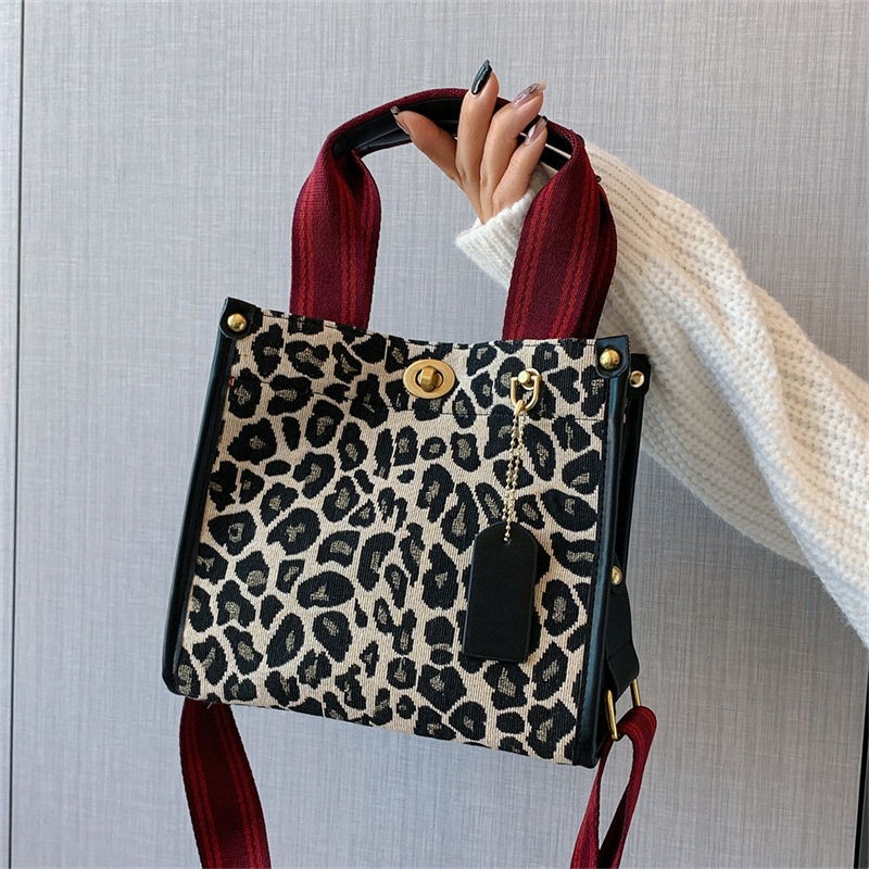 Hebei Luggage Leopard Print Tote Bag Women European And American Retro Shoulder Messenger Bag