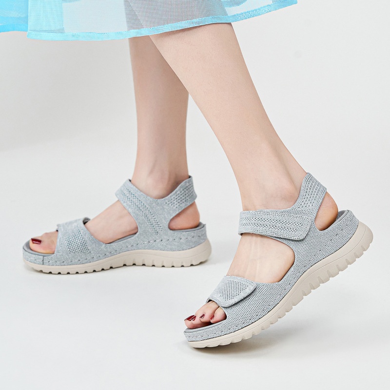 1902-1 European And American Sports Casual Sandals Velcro Hollow Beach Thick Bottom Women's Sandals