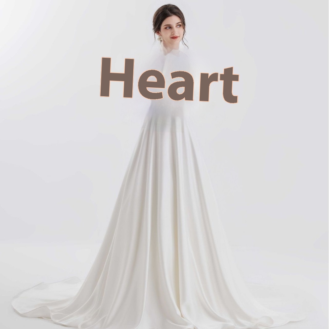 Halter Neck Satin Haute Couture Long Dress For Women Waist-length Fishtail Wedding Dress