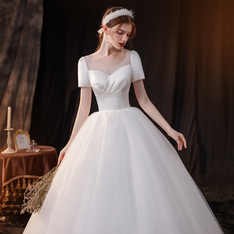 Wedding Dress For Pregnant Women,Bride,High Waist,Belly-covering Satin Wedding Dress,Temperament Wedding Dress