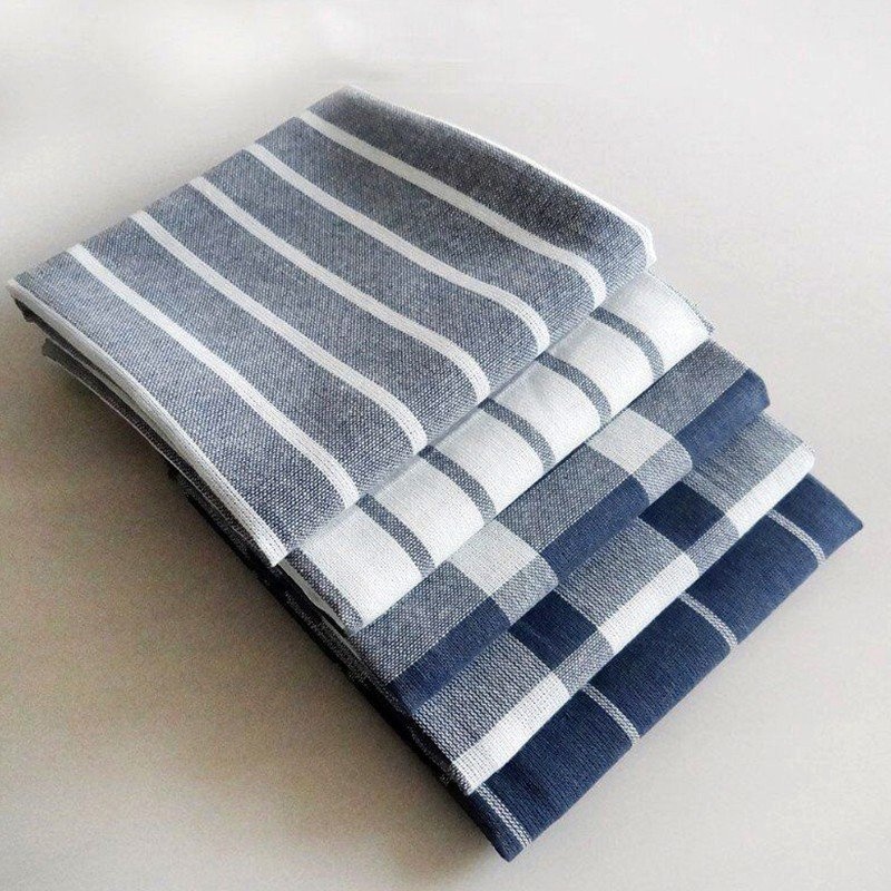 Cotton Yarn-dyed Kitchen Towel Blue Series Household Napkin Tea Towel