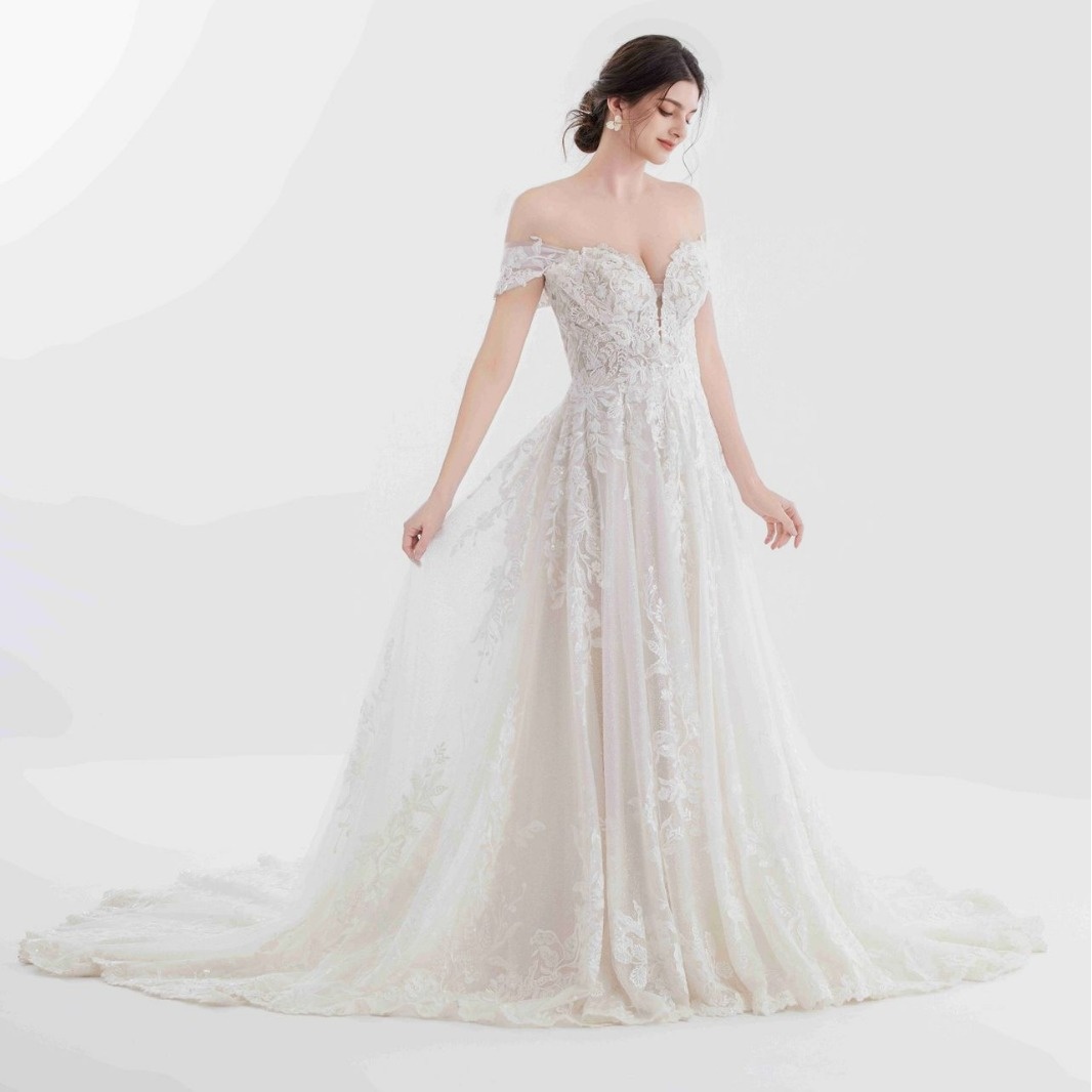 European And American Women's Clothing Long Dress Lace Bride Light Wedding Dress