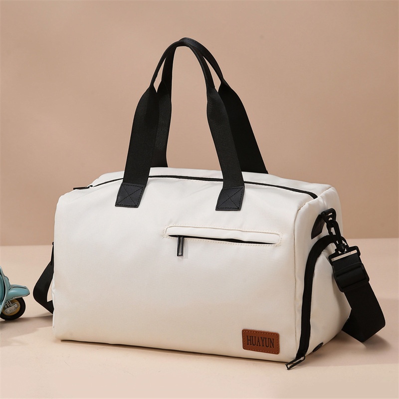 Solid Color Large Capacity Travel Bag For Women,Portable,Shoulder And Crossbody,Foldable,Short-distance Travel,Fitness And Light Storage