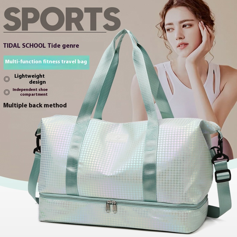 Shiny Sports Fitness Bag Yoga Bag Simple And Fashionable Cross-body Hand-held Travel Bag