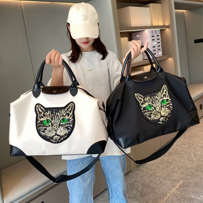 Luggage Bag Handbag Cat Head Crossbody Fitness Bag Large Capacity Ladies Light Clothing Travel Bag