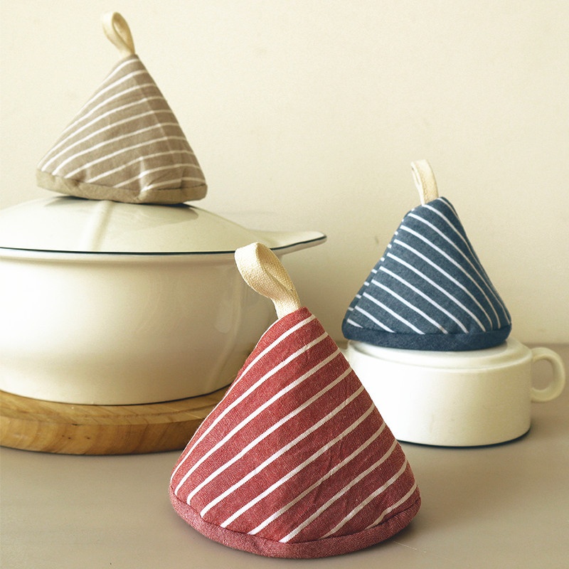 Japanese Cute Triangleulation Pot Cap Kitchen Pot Handle Casserole Enamel Pot Cast Iron Potulation Cloth Gloves