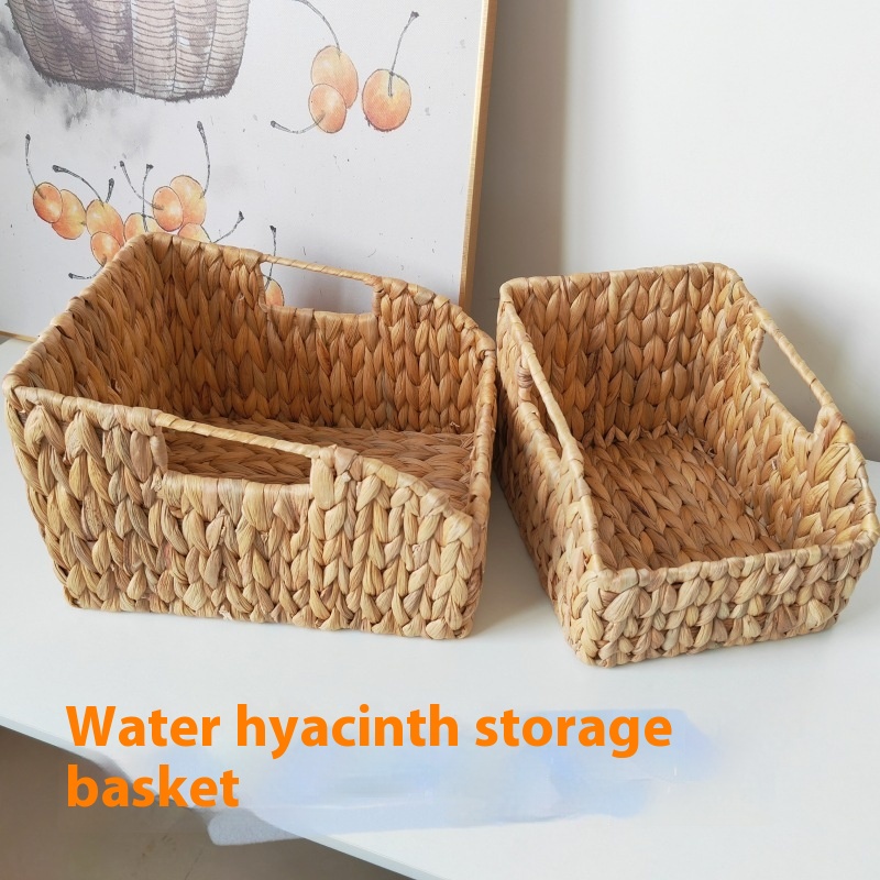 Creative Nordic Style Straw Woven Water Hyacinth Storage Box Onion,Ginger And Garlic Storage Basket Basket Storage Basket Seaweed Woven Basket