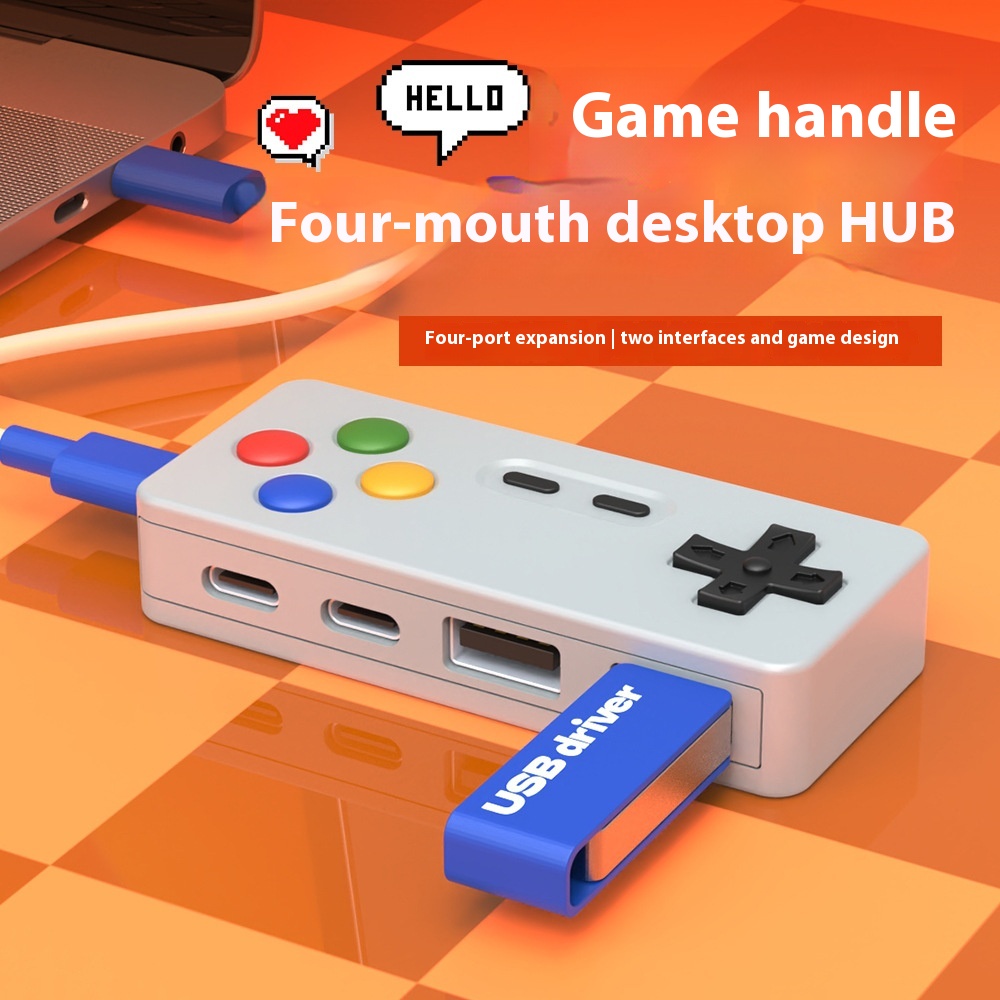 Creative Personality Cartoon Game Shape HUBFour-in-one Multi-port Expansion Mouse Keyboard USBConverter Connector