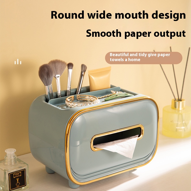 Light Luxury Tissue Box Living Room Creative Paper Pumping High-end Dining Table Net Celebrity Home Multi-functional Coffee Table Remote Control Storage Box