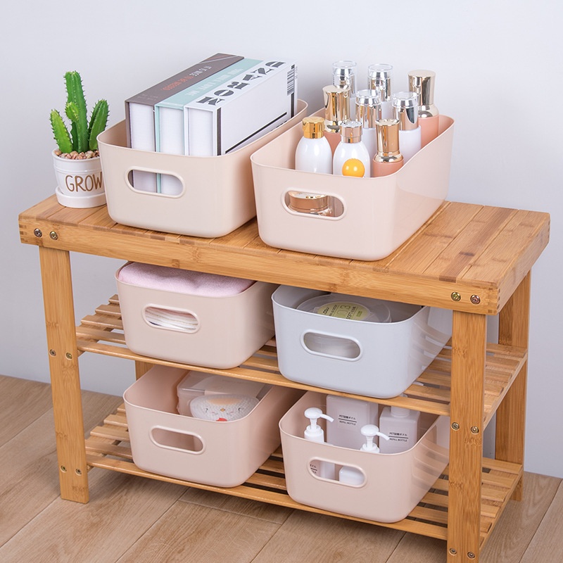 European Style Sundries Storage Box Desktop Kitchen Storage Basket Bathroom Cosmetics Storage Plastic Snack Table Basket