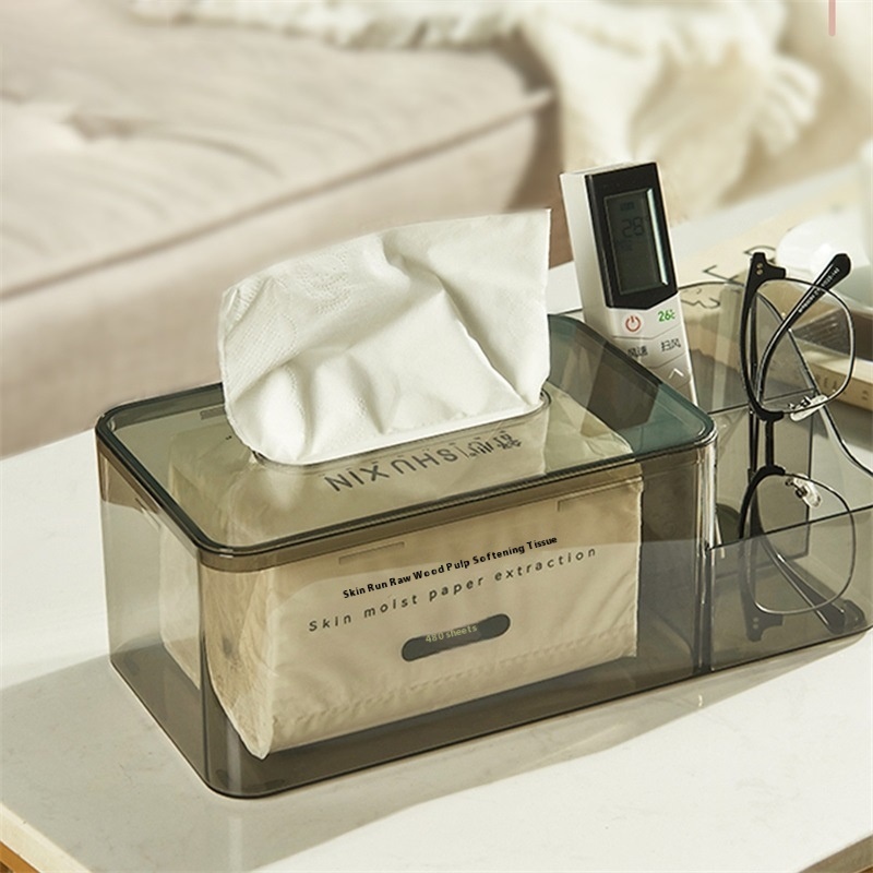 Tissue Box Living Room Home Transparent Coffee Table Creative Storage Napkin Storage Light Luxury High-end Paper Drawer Bedroom Paper Drawer